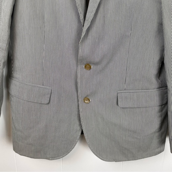 J.Crew Two-Button Blue White Striped Blazer Sports Jacket - Picture 4 of 12